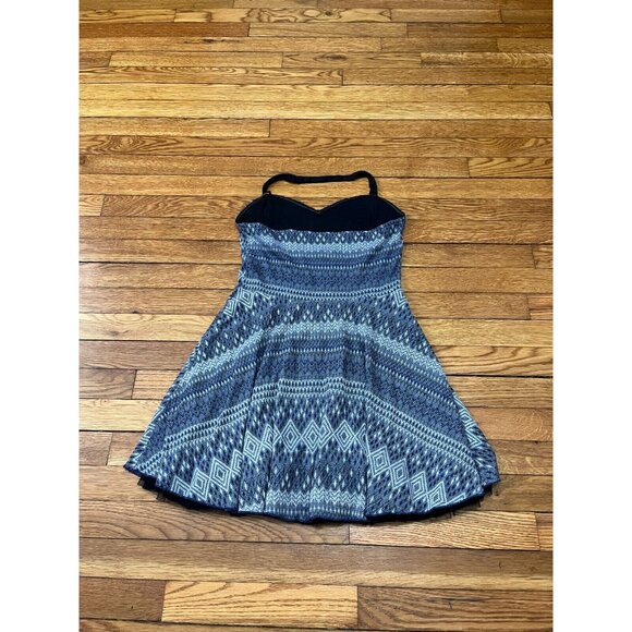 Free People Women's Blue Beaded Boho Mini Dress Size Medium Aztec - Picture 5 of 5